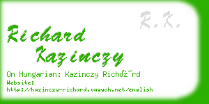 richard kazinczy business card